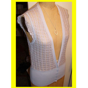 NEW Lt Blue IDEOLOGY Knit Mohair blend Vest M/L